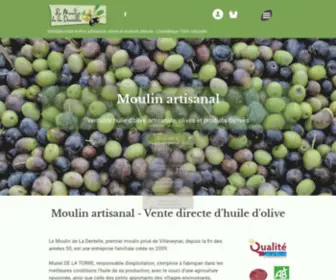 Moulindeladentelle.com(Producteur d'huile d'olive à Villeveyrac. Accueil en boutique + achat en ligne toute l'année) Screenshot