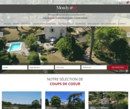 Mouly-Immobilier.com(Agence immobilière Cahors) Screenshot