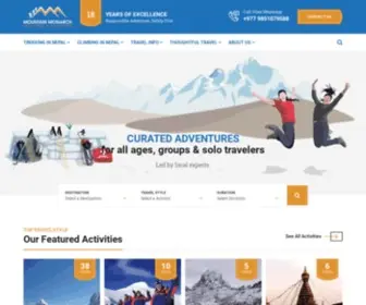 Mountainmonarch.com(Trekking to Nepal) Screenshot