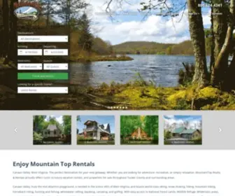 Mountaintoprentals.net(West Virginia`s best and most affordable vacations by Mountaintop Rentals) Screenshot