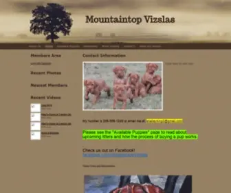 MountaintopVizslas.com(Mountaintop Vizslas) Screenshot