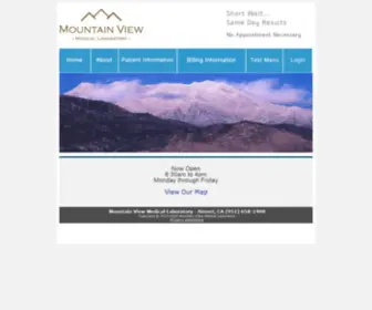 Mountainviewlab.com(Mountain View Medical Laboratory Hemet) Screenshot