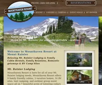 Mounthaven.com(Relaxing Mt. Rainier Lodging & Cabin Rentals) Screenshot