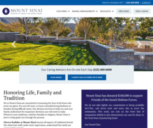 Mountsinaiparks.org(Mount Sinai Memorial Parks and Mortuaries) Screenshot