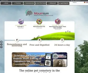 Mournium.com(The Online Pet Cemetery) Screenshot