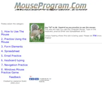 Mouseprogram.com(Practice Using The Mouse on The Computer) Screenshot