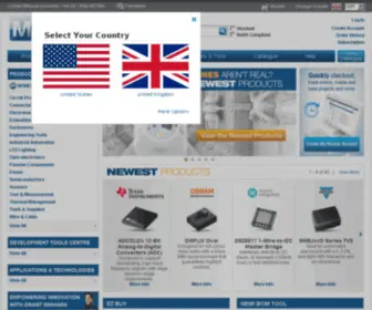 Mouser.co.uk(Electronic Components Distributor) Screenshot