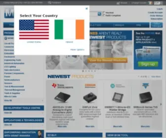 Mouser.ie(Electronic Components Distributor) Screenshot