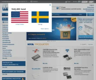 Mouser.se(Distributör av elektronikkomponenter) Screenshot