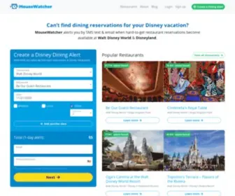 Mousewatcher.com(Dining alerts for Disney restaurant reservations) Screenshot