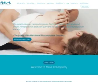 Moveosteopathy.com.au(Osteopath Brisbane) Screenshot