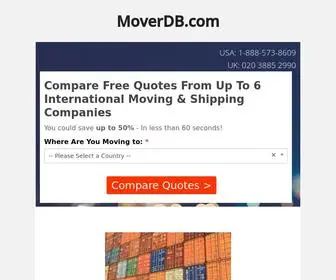 Moverdb.com(International Shipping & Moving Service Guides) Screenshot