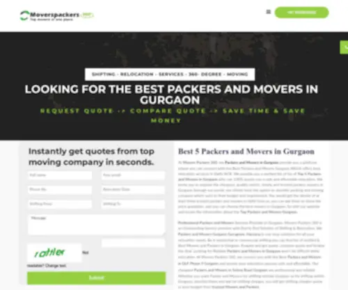 Moverspackers360.in(Best 5 Packers And Movers in Gurgaon) Screenshot