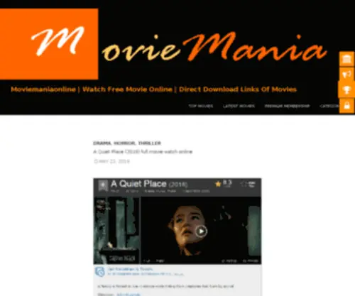 Moviemaniaonline.com(Movie Mania) Screenshot