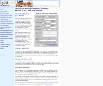 Moving-DC.com(Moving-DC Movers Directory) Screenshot