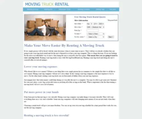Movingtruckrental.org(Renting a moving truck) Screenshot