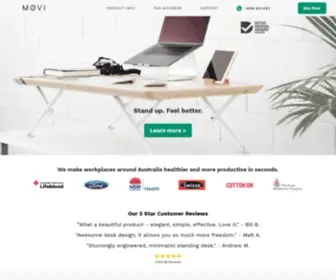 Moviworkspace.com(Electric, Adjustable, and Ergonomic Standing Desks) Screenshot
