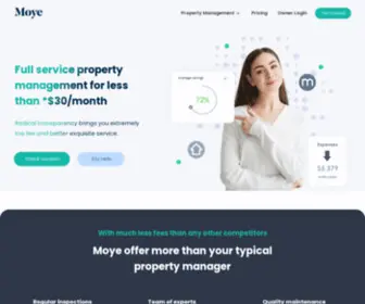 Moye.com.au(Full-Service Property Management for 1.1%) Screenshot