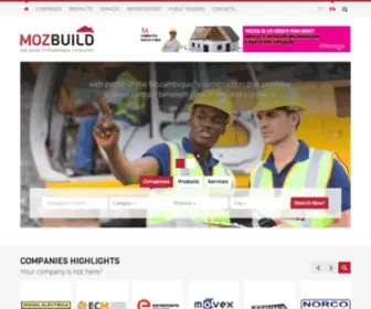 Mozbuild.com(Web portal of Mozambique`s construction) Screenshot