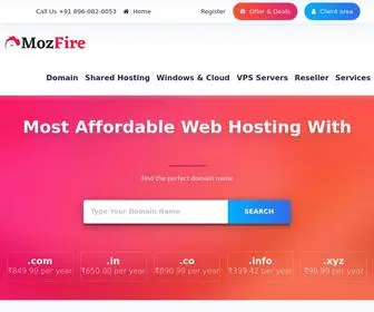 MozFire.com(India's Best Cheap Web Hosting Provider) Screenshot