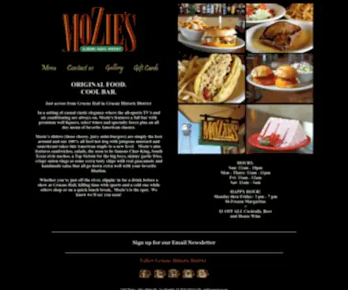 Moziesbarandgrill.com(Mozie's Bar & Grill) Screenshot