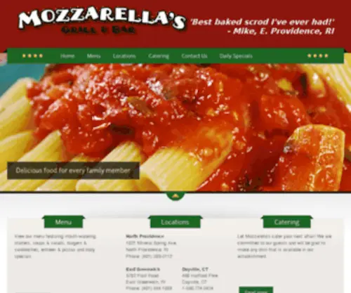 Mozzarellasgrill.com(Mozzarella's Grill & Bar) Screenshot
