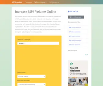 MP3Louder.com(Increase MP3 Volume Online) Screenshot