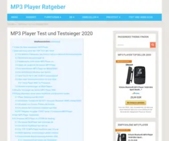 MP3Playertestsieger.de(Die Testsieger 2021 auf einen Blick) Screenshot