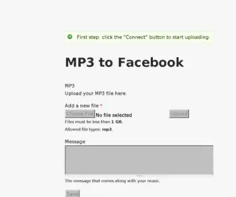 MP3Tofacebook.net(MP3 to Facebook) Screenshot