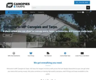 Mpcanopies.com(Heavy Duty Fittings & Top Quality Tarps Mission Statement) Screenshot