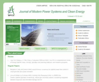 Mpce.info(Journal of Modern Power System and Clean Energy) Screenshot
