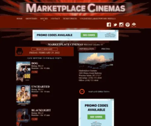 MPCWS.com(Marketplace Cinemas) Screenshot