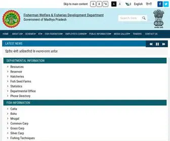 Mpfisheries.gov.in(Fisherman Welfare & Fisheries Development Department) Screenshot