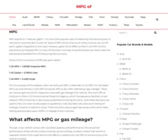 Mpgof.com(Find MPG of Auto Vehicle) Screenshot