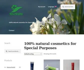 MPGpharma.com(100% natuurlijke verzorgingsproducten) Screenshot