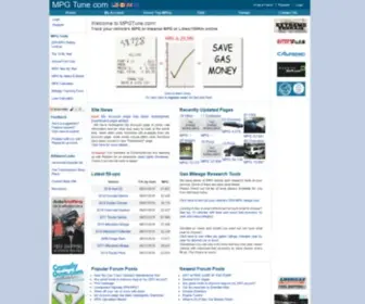 MPgtune.com(Track your car or truck gas mileage (miles per gallon) Screenshot