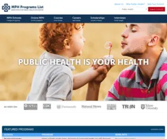 MPHprogramslist.com(Guide to Graduate Public Health Programs) Screenshot