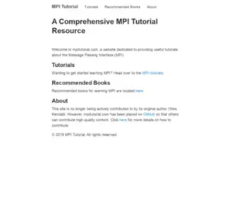 Mpitutorial.com(A Comprehensive MPI Tutorial Resource) Screenshot