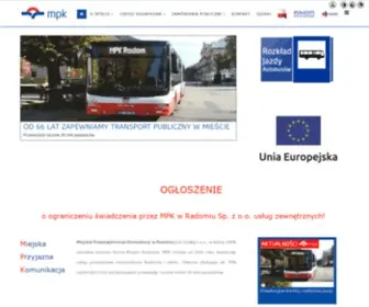 MPK.radom.pl(Strona główna) Screenshot