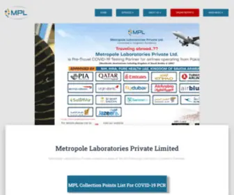 MPL-Labs.pk(Metropole Laboratories Private Limited) Screenshot