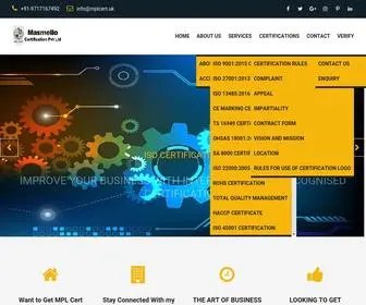 MPlcert.uk(Masmello Certification Pvt Ltd is the Global leading inspection &amp; Certification company) Screenshot