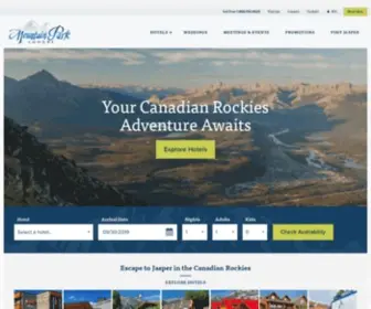 MPljasper.com(Mountain Park Lodges Offer a Variety of Jasper National Park Hotels and Resorts) Screenshot