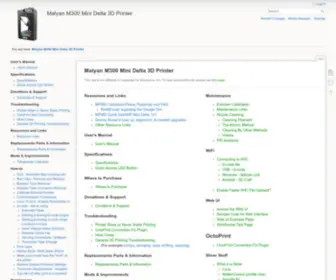 Mpminidelta.com(Malyan M300 Mini Delta 3D Printer) Screenshot