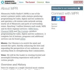 MPR.org(Minnesota Public Radio) Screenshot