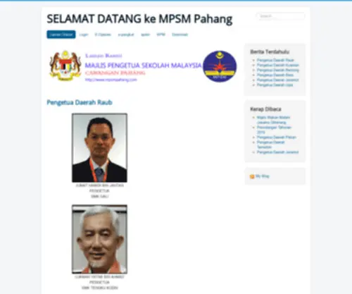 MPSmpahang.com(Portal Rasmi Majlis Pengetua Sekolah Malaysia) Screenshot