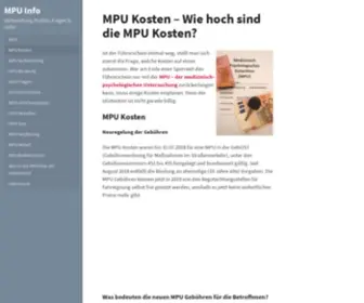 Mpu-Kosten.org(Vorbereitung, Ablauf & alle Kosten die auf Sie zukommen) Screenshot