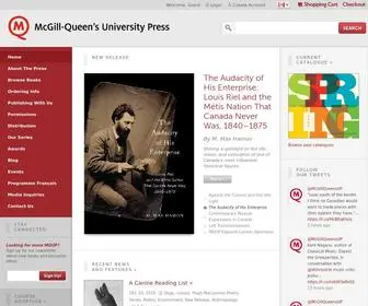 Mqup.ca(McGill-Queen's University Press) Screenshot
