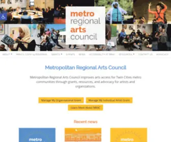 Mrac.org(Metropolitan Regional Arts Council) Screenshot