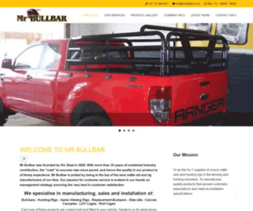 Mrbullbar.co.za(Mr Bullbar) Screenshot