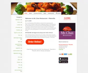 MRchanrestaurant.com(Order Chinese online from Mr Chan Restaurant) Screenshot